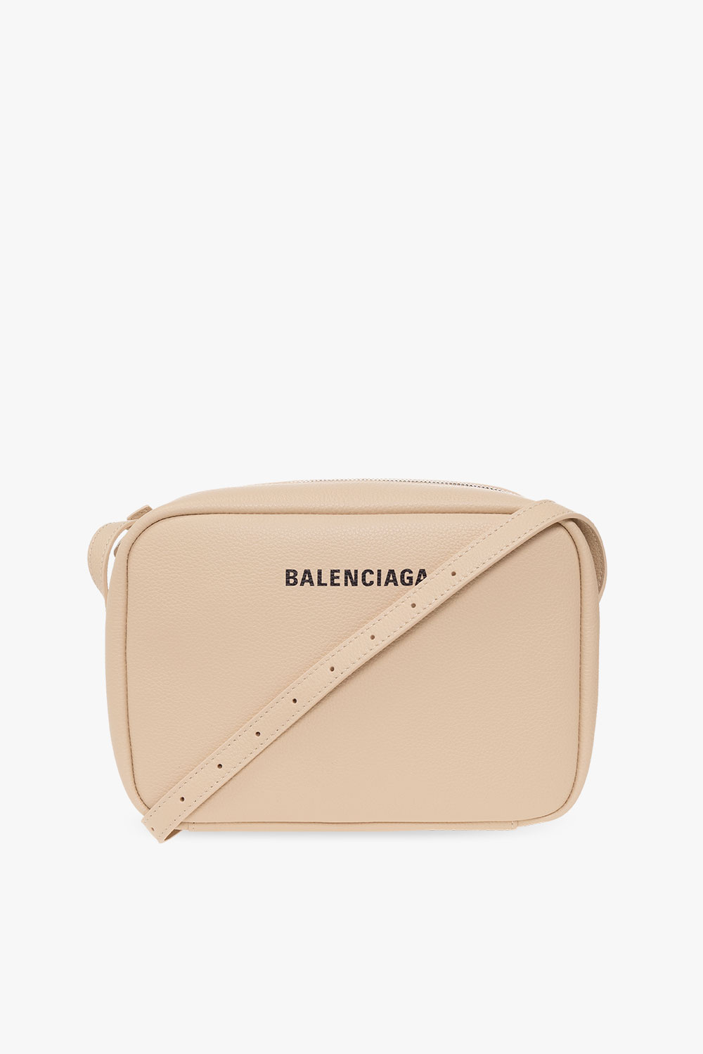 Tgkb5Shops Italy Cream Everyday Medium shoulder bag Balenciaga double handle in black leather allowing the bag to be worn in the hand